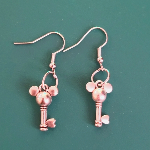 Hand Crafted Micky Key Earrings - Picture 2 of 3